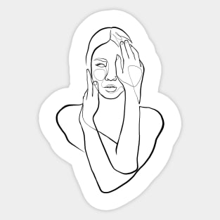 Woman Face Minimalis Sticker